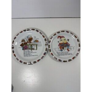 2 Mother Goose - Humpty Dumpty + Pat A cake 1986 Shafford Tempest Plates